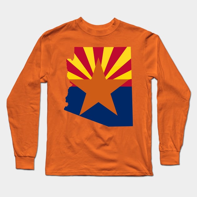 Arizona Map Flag Long Sleeve T-Shirt by Historia